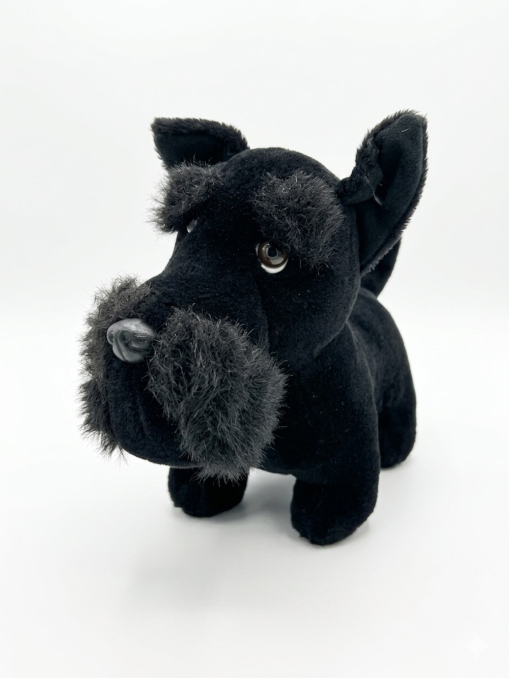 Vintage Mighty Star Special Effects Black Dog Plush Toy Scottish Terrier 11.5”